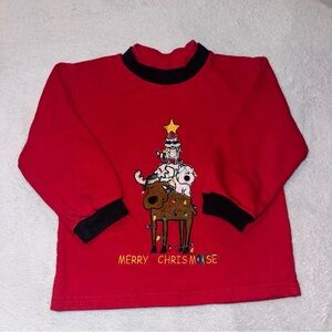 Kids Red Merry Christmoose Holiday Sweatshirt